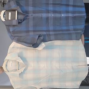 2 Calvin Klein short slee e button up shirt